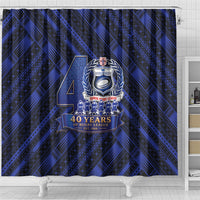 Toa Samoa 40th Anniversary Shower Curtain Royal Blue Tribal LT9 - Polynesian Pride