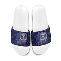 Toa Samoa 40th Anniversary Slide Sandals Royal Blue Tribal LT9 Blue - Polynesian Pride