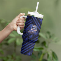 Toa Samoa 40th Anniversary Tumbler With Handle Royal Blue Tribal LT9 - Polynesian Pride