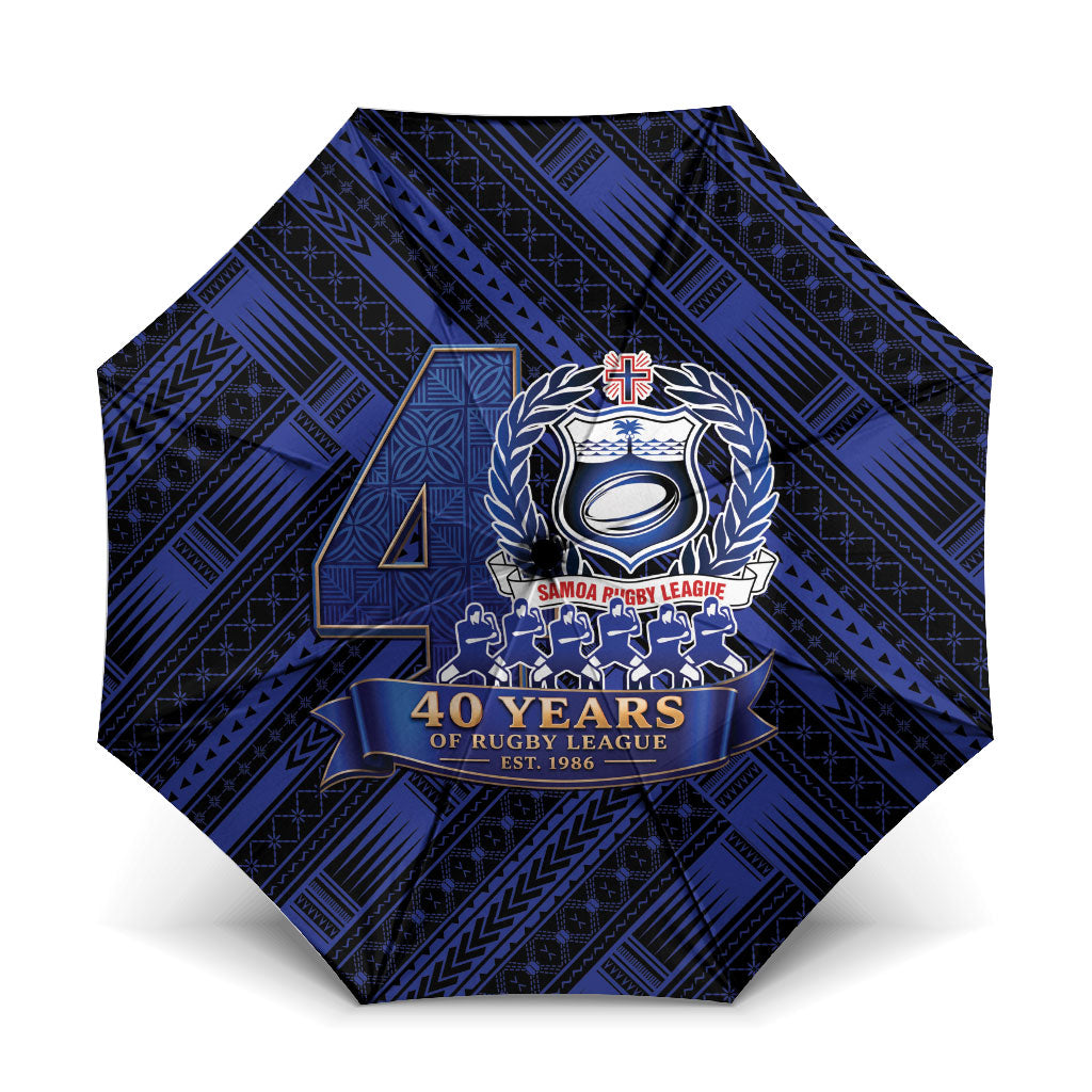 Toa Samoa 40th Anniversary Umbrella Royal Blue Tribal LT9 One Size Folded 11.42 inch Opened Diameter 37.4 inch Blue - Polynesian Pride