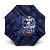 Toa Samoa 40th Anniversary Umbrella Royal Blue Tribal LT9 One Size Folded 11.42 inch Opened Diameter 37.4 inch Blue - Polynesian Pride