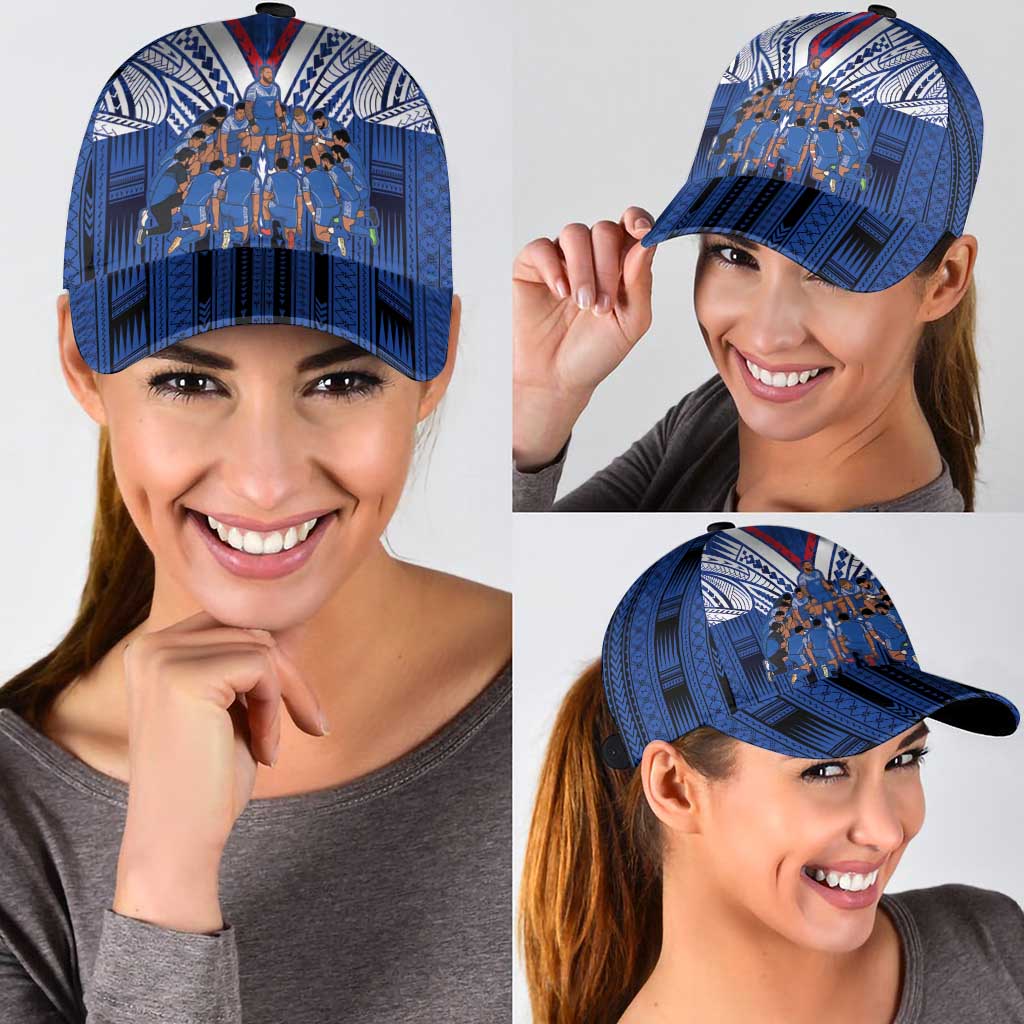 Toa Samoa Siva Tau Classic Cap Royal Blue Chevron Geometric Heritage LT9 - Polynesian Pride