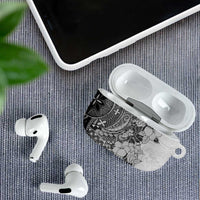 Polynesia AirPods Case Hibiscus Hawaiian Tribal Tattoo Retro Gray - Polynesian Pride