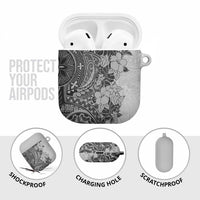 Polynesia AirPods Case Hibiscus Hawaiian Tribal Tattoo Retro Gray - Polynesian Pride