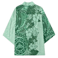 Polynesia Kimono Hibiscus Hawaiian Tribal Tattoo Retro Green LT9 - Polynesian Pride