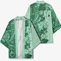 Polynesia Kimono Hibiscus Hawaiian Tribal Tattoo Retro Green LT9 - Polynesian Pride