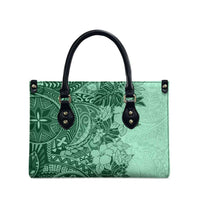 Polynesia Leather Bag Hibiscus Hawaiian Tribal Tattoo Retro Green - Polynesian Pride