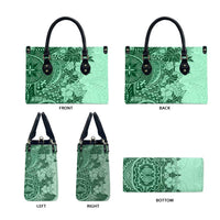 Polynesia Leather Bag Hibiscus Hawaiian Tribal Tattoo Retro Green - Polynesian Pride