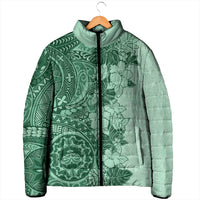 Polynesia Padded Jacket Hibiscus Hawaiian Tribal Tattoo Retro Green LT9 - Polynesian Pride