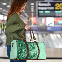 Polynesia Travel Bag Hibiscus Hawaiian Tribal Tattoo Retro Green - Polynesian Pride