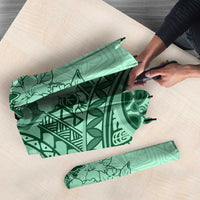 Polynesia Umbrella Hibiscus Hawaiian Tribal Tattoo Retro Green - Polynesian Pride