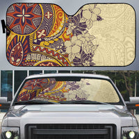 Polynesia Auto Sun Shade Hibiscus Hawaiian Tribal Tattoo Retro Tan - Polynesian Pride