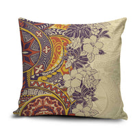 Polynesia Pillow Cover Hibiscus Hawaiian Tribal Tattoo Retro Tan LT9 Tan - Polynesian Pride