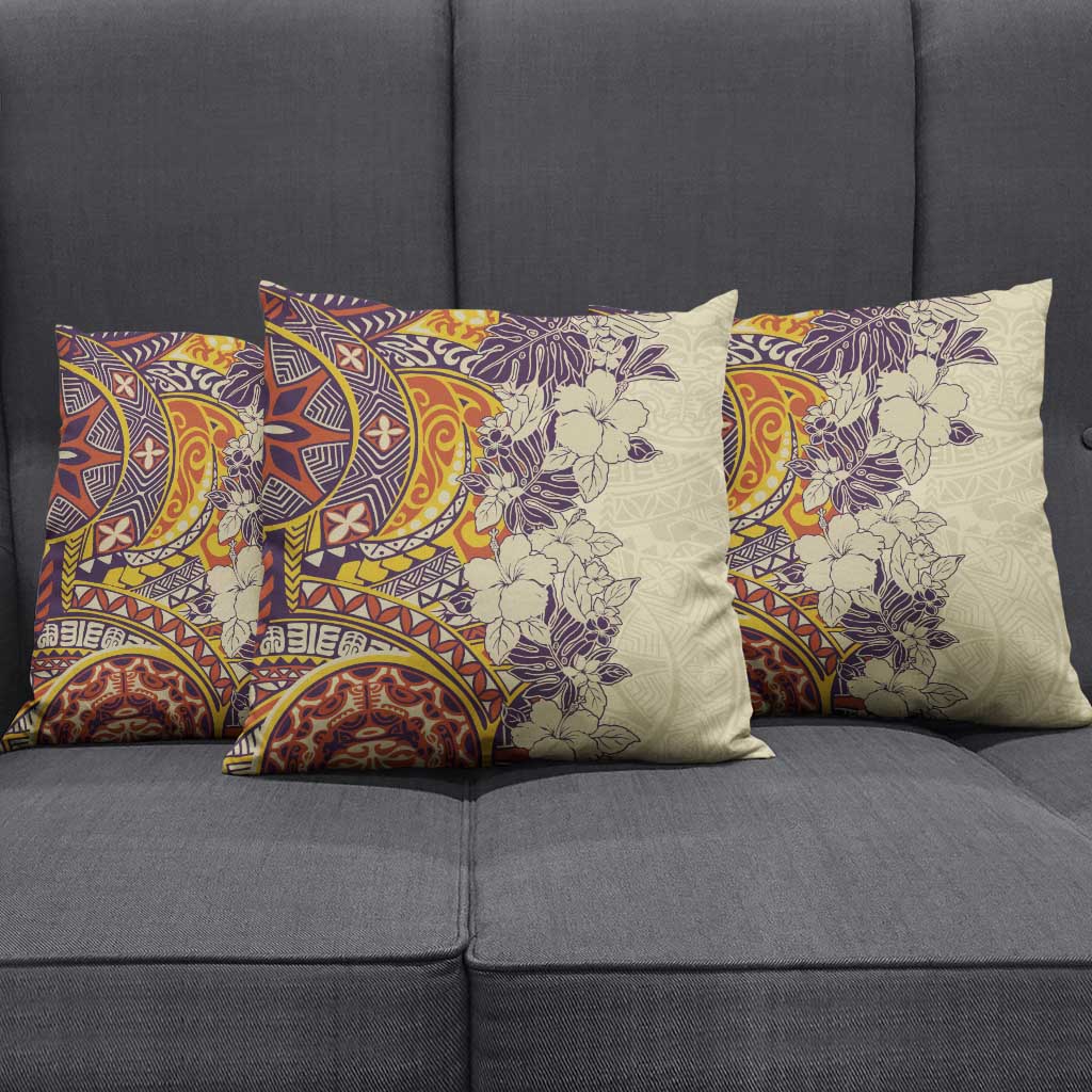 Polynesia Pillow Cover Hibiscus Hawaiian Tribal Tattoo Retro Tan LT9 - Polynesian Pride