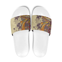 Polynesia Slide Sandals Hibiscus Hawaiian Tribal Tattoo Retro Tan LT9 Tan - Polynesian Pride