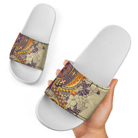 Polynesia Slide Sandals Hibiscus Hawaiian Tribal Tattoo Retro Tan LT9 - Polynesian Pride
