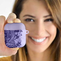 Polynesia AirPods Case Hibiscus Hawaiian Tribal Tattoo Retro Violet - Polynesian Pride