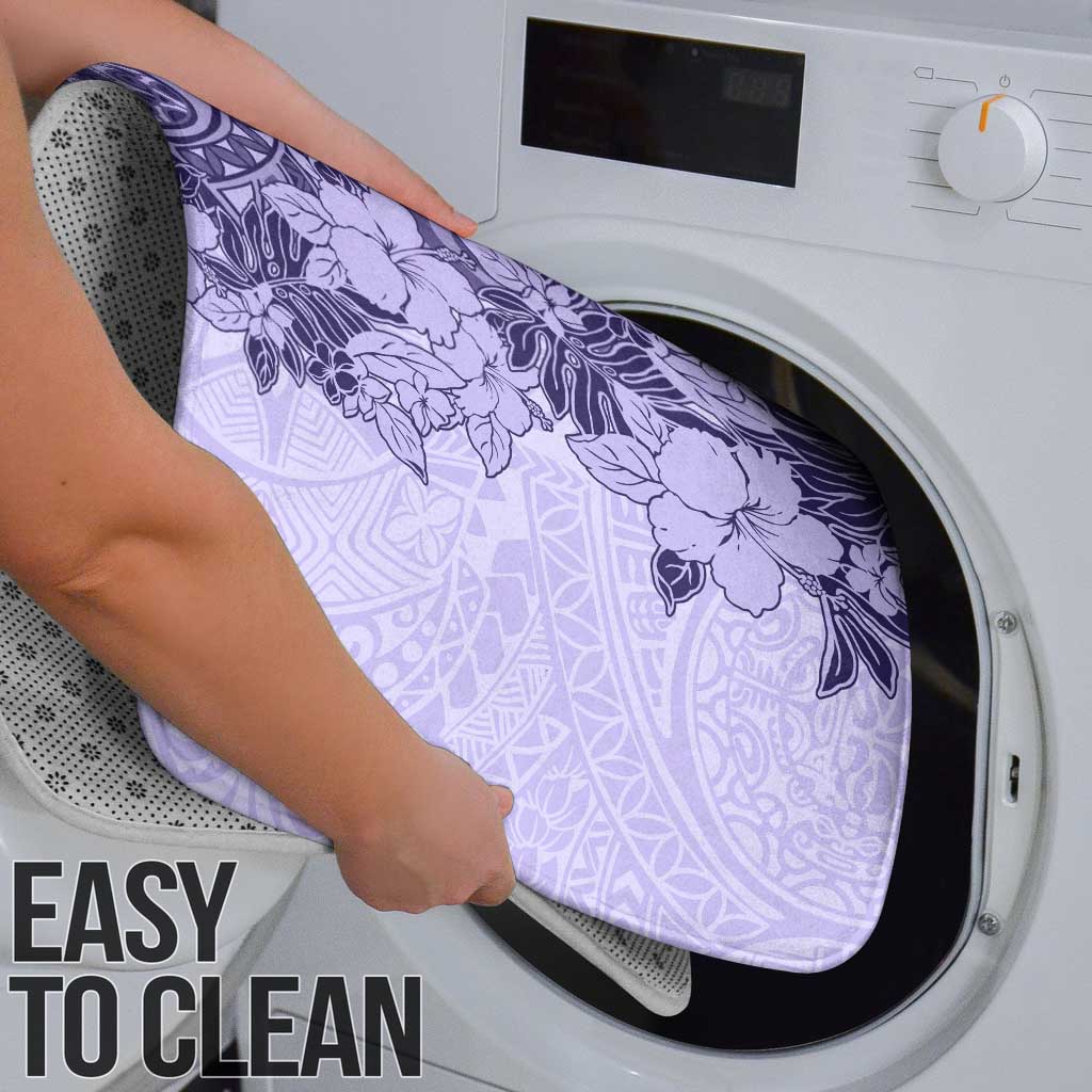 Polynesia Bathroom Set Hibiscus Hawaiian Tribal Tattoo Retro Violet - Polynesian Pride