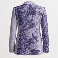 Polynesia Blazer Hibiscus Hawaiian Tribal Tattoo Retro Violet - Polynesian Pride