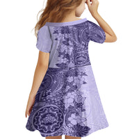 Polynesia Family Matching Tank Maxi Dress and Hawaiian Shirt Hibiscus and Hawaiian Tribal Tattoo Retro Style Violet Color LT9 - Polynesian Pride