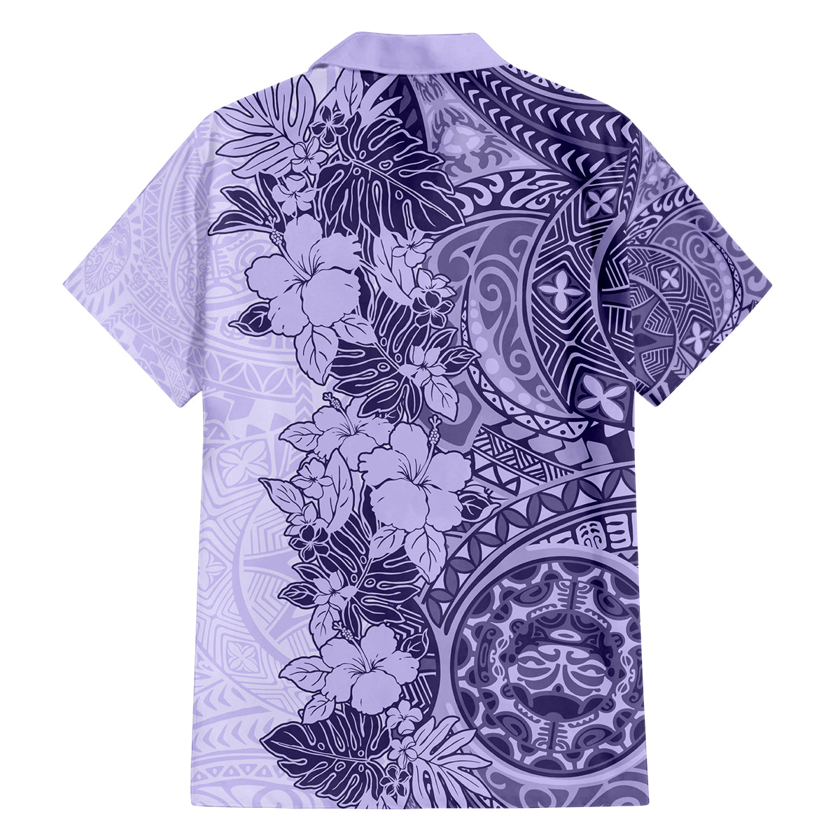 Polynesia Family Matching Tank Maxi Dress and Hawaiian Shirt Hibiscus and Hawaiian Tribal Tattoo Retro Style Violet Color LT9 - Polynesian Pride