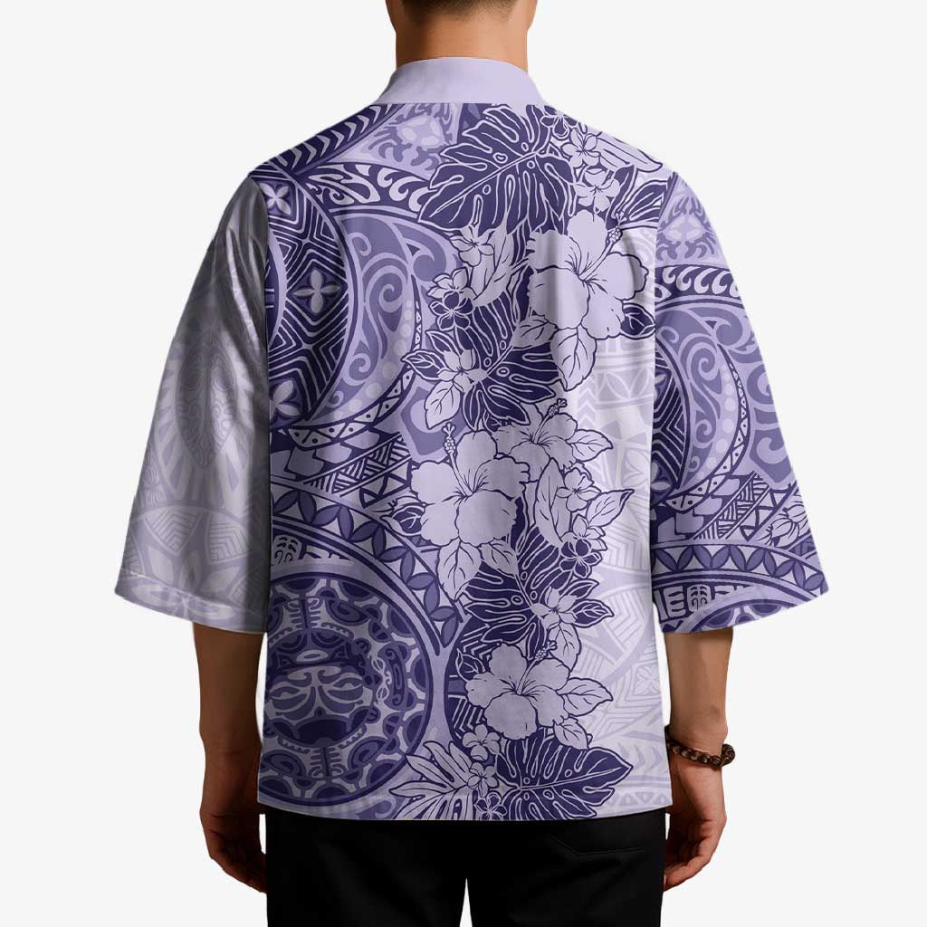 Polynesia Kimono Hibiscus Hawaiian Tribal Tattoo Retro Violet LT9 - Polynesian Pride
