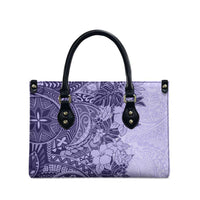 Polynesia Leather Bag Hibiscus Hawaiian Tribal Tattoo Retro Violet - Polynesian Pride