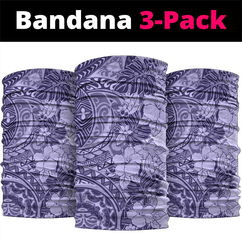 Polynesia Neck Gaiter Hibiscus Hawaiian Tribal Tattoo Retro Violet LT9 package One Size: 25*50cm Violet - Polynesian Pride