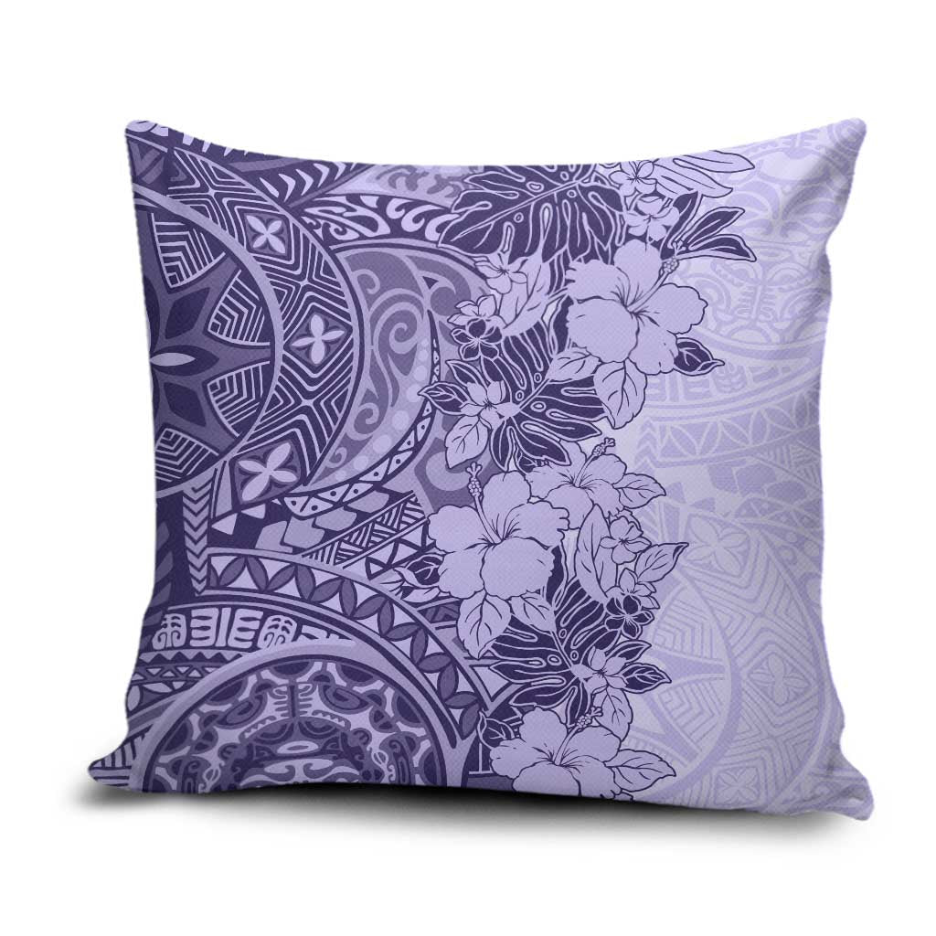 Polynesia Pillow Cover Hibiscus Hawaiian Tribal Tattoo Retro Violet LT9 Violet - Polynesian Pride
