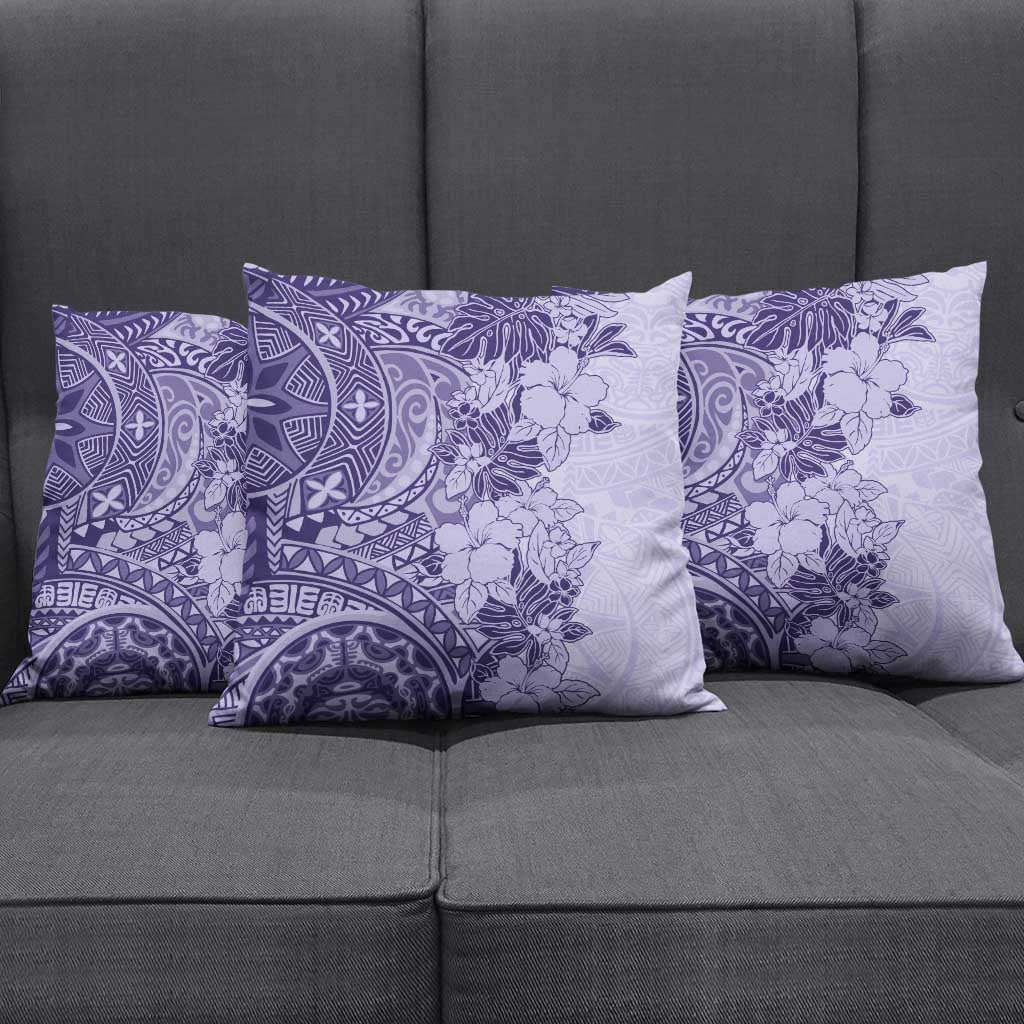 Polynesia Pillow Cover Hibiscus Hawaiian Tribal Tattoo Retro Violet LT9 - Polynesian Pride