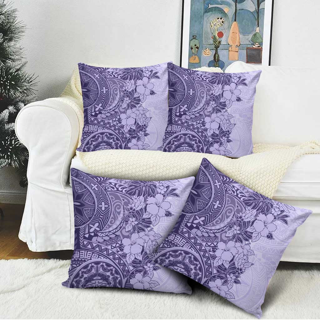 Polynesia Pillow Cover Hibiscus Hawaiian Tribal Tattoo Retro Violet LT9 - Polynesian Pride