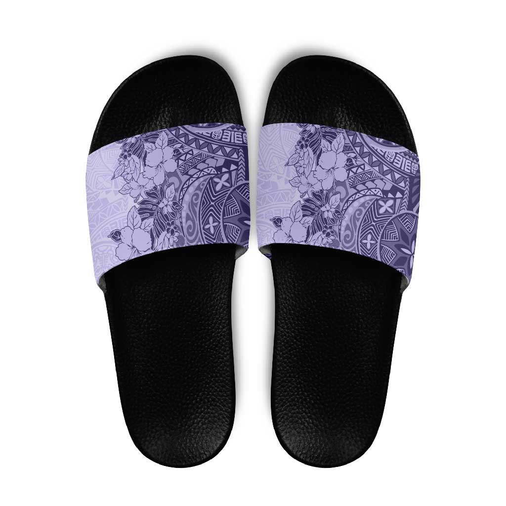Polynesia Slide Sandals Hibiscus Hawaiian Tribal Tattoo Retro Violet LT9 Violet - Polynesian Pride