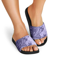 Polynesia Slide Sandals Hibiscus Hawaiian Tribal Tattoo Retro Violet LT9 - Polynesian Pride