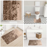 Polynesia Bathroom Set Hibiscus Hawaiian Tribal Tattoo Retro Pink Pastel - Polynesian Pride