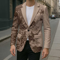 Polynesia Blazer Hibiscus Hawaiian Tribal Tattoo Retro Pink Pastel - Polynesian Pride