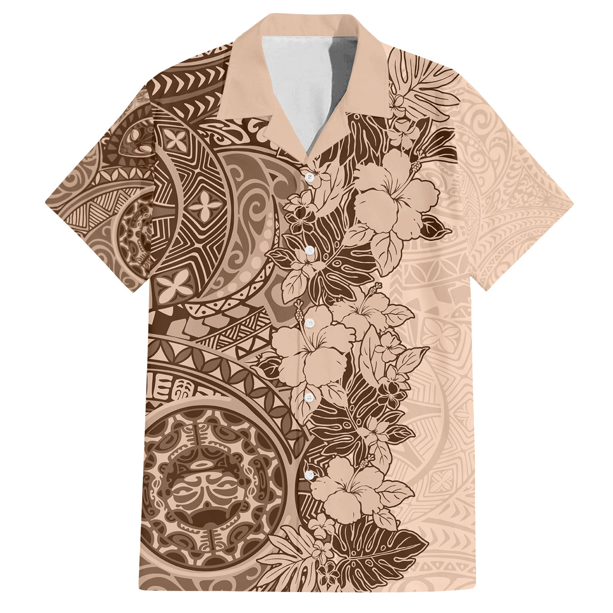 Polynesia Family Matching Tank Maxi Dress and Hawaiian Shirt Hibiscus and Hawaiian Tribal Tattoo Retro Style Pink Pastel LT9 Dad's Shirt - Short Sleeve Pink Pastel - Polynesian Pride