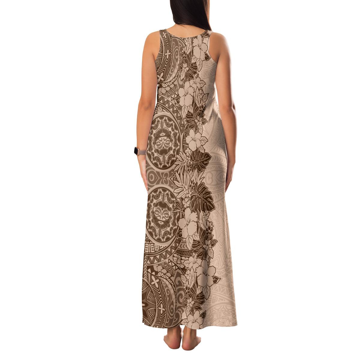 Polynesia Family Matching Tank Maxi Dress and Hawaiian Shirt Hibiscus and Hawaiian Tribal Tattoo Retro Style Pink Pastel LT9 - Polynesian Pride