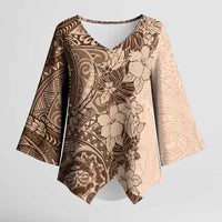 Polynesia Kimono Sleeve Blouse Hibiscus Hawaiian Tribal Tattoo Retro Pink Pastel - Polynesian Pride