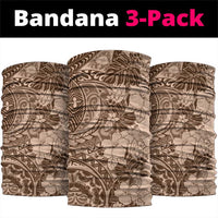 Polynesia Neck Gaiter Hibiscus Hawaiian Tribal Tattoo Retro Pink Pastel - Polynesian Pride