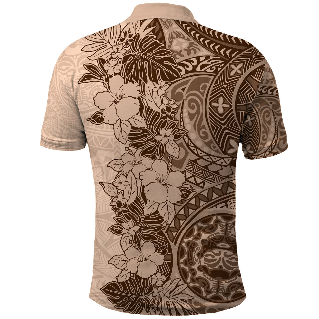 Polynesia Polo Shirt Hibiscus and Hawaiian Tribal Tattoo Retro Style Pink Pastel LT9 - Polynesian Pride
