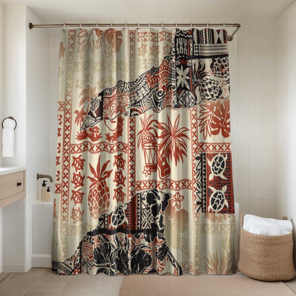 Hawaii Beige Version Bathroom Set Aloha Tribal Pattern - Polynesian Pride