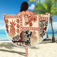 Hawaii Beach Blanket Aloha Tribal Pattern Beige Version LT9 - Polynesian Pride