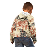 Hawaii Kid Hoodie Aloha Tribal Pattern Beige Version LT9 - Polynesian Pride