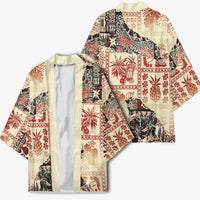 Hawaii Beige Version Kimono Aloha Tribal Pattern - Polynesian Pride
