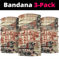 Hawaii Beige Version Neck Gaiter Aloha Tribal Pattern LT9 package One Size: 25*50cm Beige - Polynesian Pride