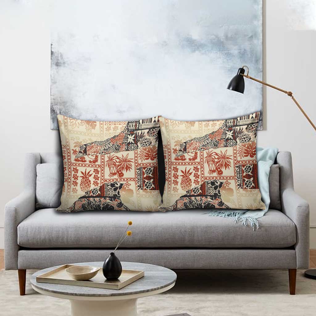 Hawaii Beige Version Pillow Cover Aloha Tribal Pattern LT9 - Polynesian Pride