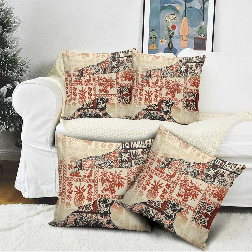 Hawaii Beige Version Pillow Cover Aloha Tribal Pattern LT9 - Polynesian Pride