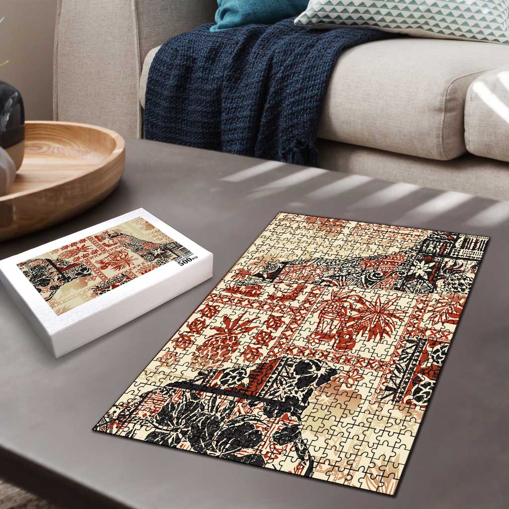 Hawaii Beige Version Puzzle Aloha Tribal Pattern - Polynesian Pride