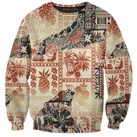 Hawaii Sweatshirt Aloha Tribal Pattern Beige Version LT9 Unisex Beige - Polynesian Pride