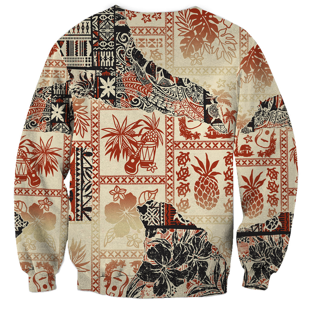 Hawaii Sweatshirt Aloha Tribal Pattern Beige Version LT9 - Polynesian Pride